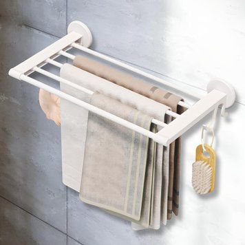 Самоклеюча настінна вішалка для рушників у ванну Towel rack YH6613 Білий (2128) 01k04p224v1 фото