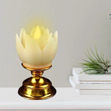 Декоративная новогодняя свеча "Лотос" с двигающимся язычком пламени Led tea light candles 12k02p003 фото