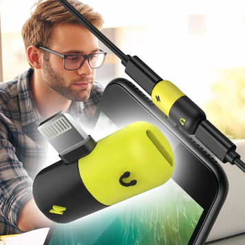 Переходник LIGHTING SPLITTER для зарядки и наушников, разветвитель 2 в 1 (206) 11k06p377 фото