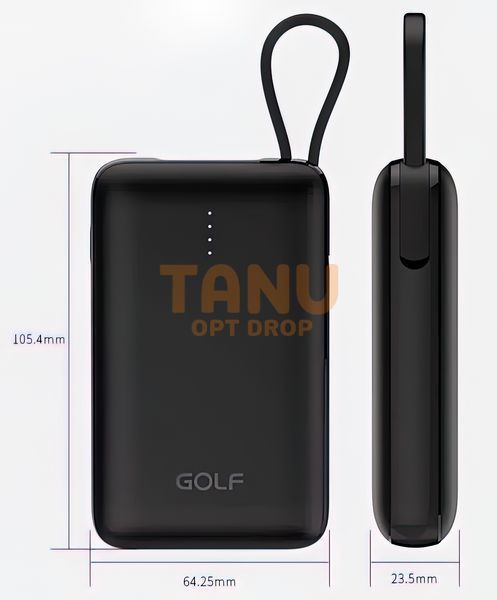 Внешний аккумулятор Golf G74 10000 mAh + переходники Черный (206) 11k02p084v1 фото