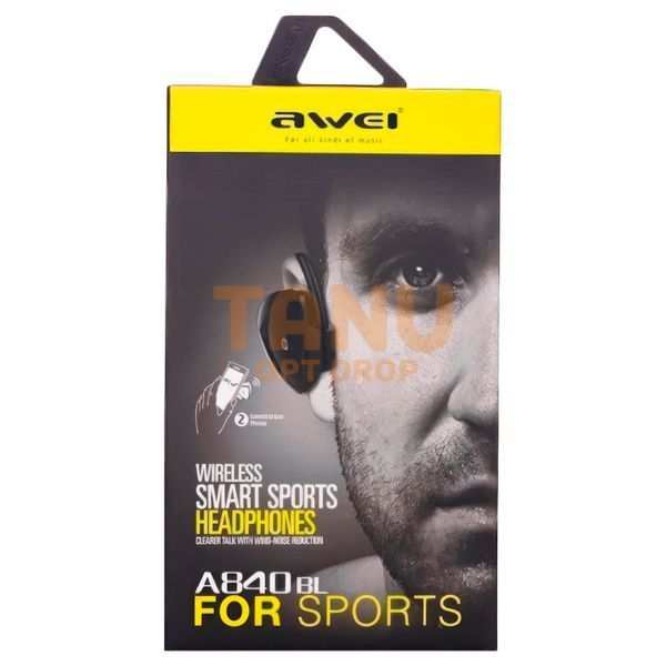 Спортивные беспроводные bluetooth наушники Awei A840BL 100 мАч Белый 11k01p156v2 фото