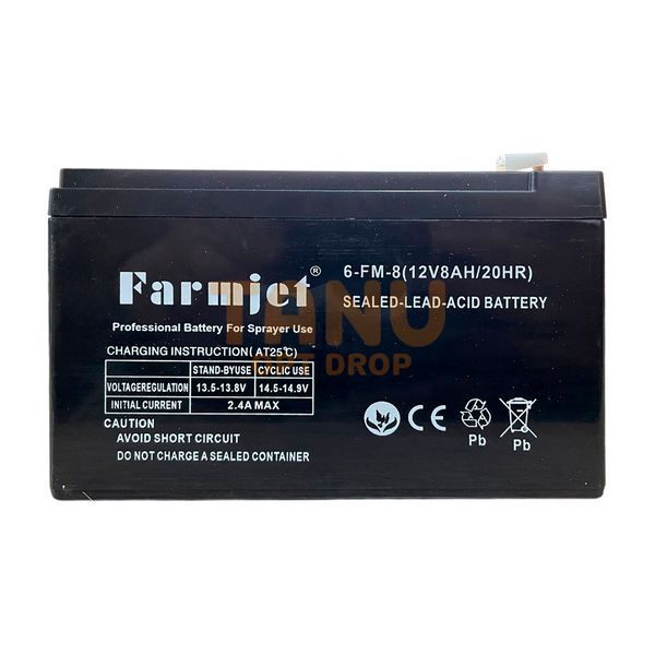 Акумулятор свинцево-кислотний Farmjet 6-FM-8 12V (8Ah) 20HR (MOM) 11k12p324v1 фото