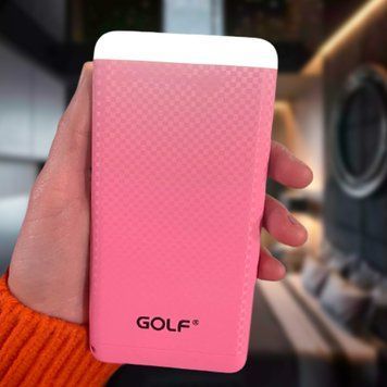 УМБ Power bank 8000 mAh Golf D-80 повербанк с ярким фонариком розовый 11k12p056v2 фото