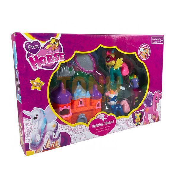 Дитячий набір іграшок з єдинорогами, замком і аксесуарами "Fun lovely horse" (AHMD) 03k09p187 фото