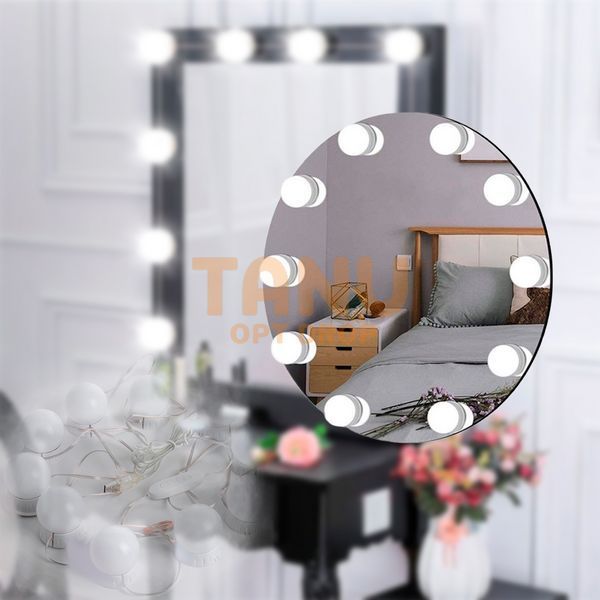 LED лампочки для гримерного дзеркала 10 шт VANITY MIRROR LIGHTS 3 режими світла (509) 01k09p020v1 фото