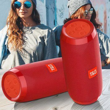 Портативная беспроводная Bluetooth стерео колонка T&G 106 c USB и MicroSD, Красный (ЖЯ) 11k03p238v2 фото