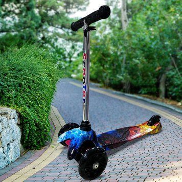 Триколісний самокат Scooter 906 Полум'я з сяючими колесами для дітей від 1 року 13k01p006v2 фото