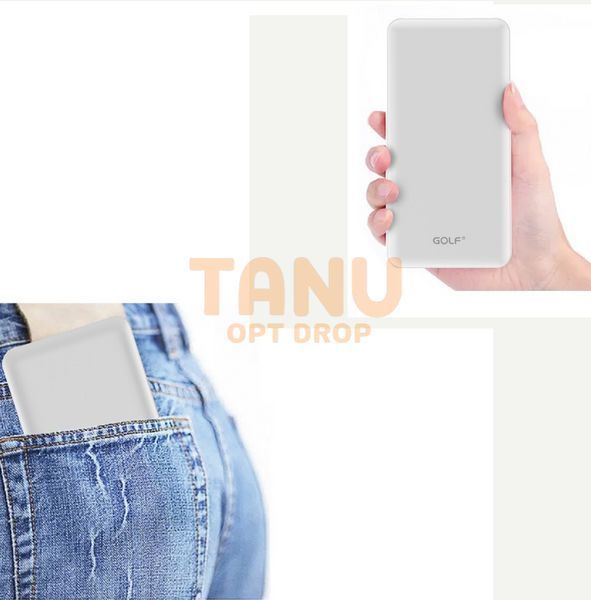 Портативна Універсальна батарея Power bank GOLF G57 20000mAh, Білий 11k02p086 фото