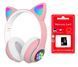 Бездротові дитячі TWS bluetooth навушники з котячими вушками Cat VIV-23M Рожеві + SD карта пам'яті 32 gb 11k01p111 фото 6