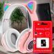 Бездротові дитячі TWS bluetooth навушники з котячими вушками Cat VIV-23M Рожеві + SD карта пам'яті 32 gb 11k01p111 фото 1