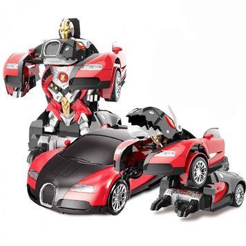 Машинка Трансформер Bugatti Size 18 см Car Robot ЧЕРВОНА, З ПУЛЬТОМ на радіокеруванні (212) 03k10p064v1 фото