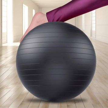 Надувний гумовий м'яч для фітнесу (фітбол) 65 см Yoga Bal Чорний (HA-330) 02k07p022v10 фото
