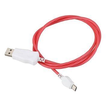 Кабель USB Micro з підсвічуванням Neon 1 m Червоний 11k06p154 фото