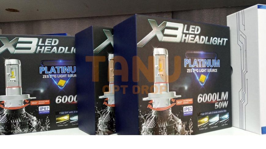 LED лампи комплект H7 X3 (ZES, 6000LM, 50W) (B) 04k04p004 фото