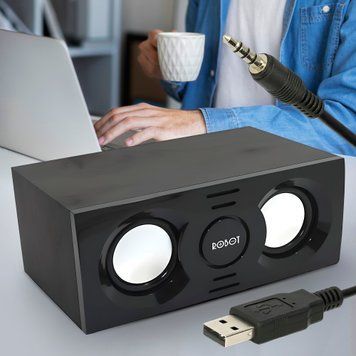 Настольные акустические компьютерные компьютерные компьютерные USB колонки Robot RS130 11k03p115 фото