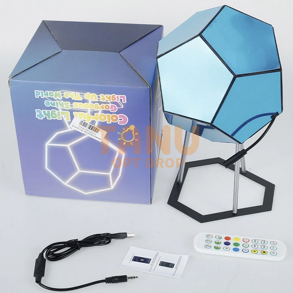Декоративний світлодіодний нічник 7 кольорів Colorful Light RGB 3D SP620E Додекаедр 12V USB (ILF) 01k09p393 фото