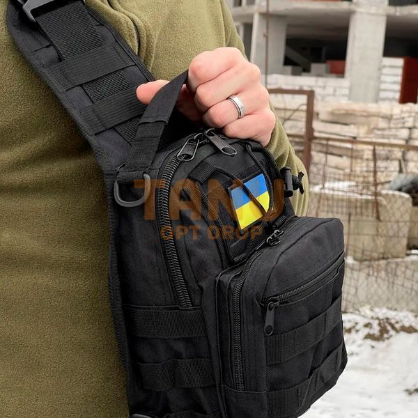 Чоловічий набір 2в1 безспальні захисні рукавички XL + сумка-слінг через плече Чорний 08k01p032v1 фото