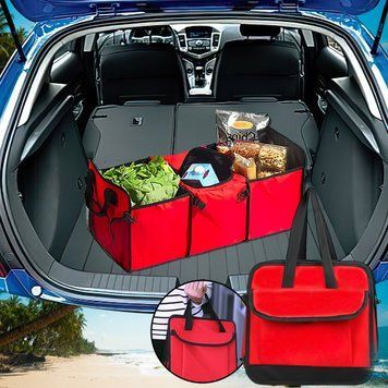 Трехсекционный органайзер - холодильник Trunk Organizer & Cooler в багажник авто, Красный (205) 04k03p136 фото