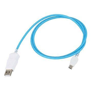 Кабель USB Micro з підсвічуванням Neon 1 m Блакитний 11k06p058v1 фото