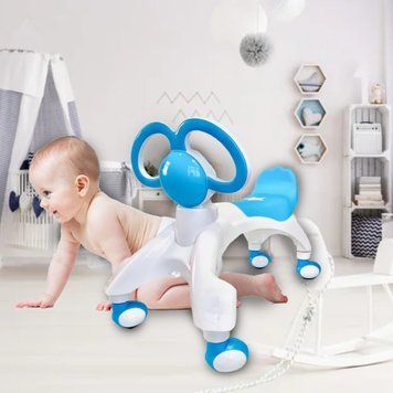 Детские четырехколесные ходунки с ушками-ручками BABY WALKER Smile Синий (212) 03k15p006v2 фото
