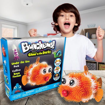 Дитячий 3D конструктор Bunchems (Банчемс) Рибки, деталі липучки, світиться у темряві, 213 деталей (506) 03k12p054 фото