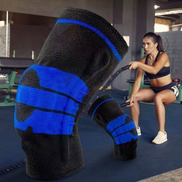 Еластичний бандаж-фіксатор для колінного суглоба Knee Support Чорно-синій XL (ЖЯ) 06k03p078v2 фото