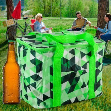 Термосумка-холодильник для кемпинга и пикника 15л Party Bag Зеленая 02k02p014v2 фото