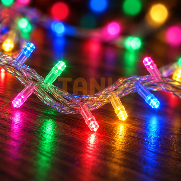 Гирлянда-нить 35 м, 500 LED, прозрачный ПВХ-провод, мерцающий свет 220 В разноцветный (ARSH/LU991) 12k01p220v3 фото