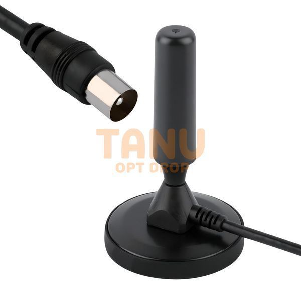 Компактна активна ТВ-антена з підставкою DAT-01 T2 Black 11k09p048 фото
