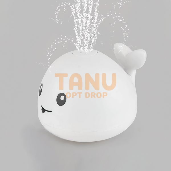 Силиконовая игрушка для купания ребёнка Spray Water Bath Toy Кит с фонтанчиком и LED подсветкой Белый 03k05p029v1 фото