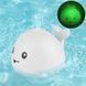 Силиконовая игрушка для купания ребёнка Spray Water Bath Toy Кит с фонтанчиком и LED подсветкой Белый 03k05p029v1 фото 4