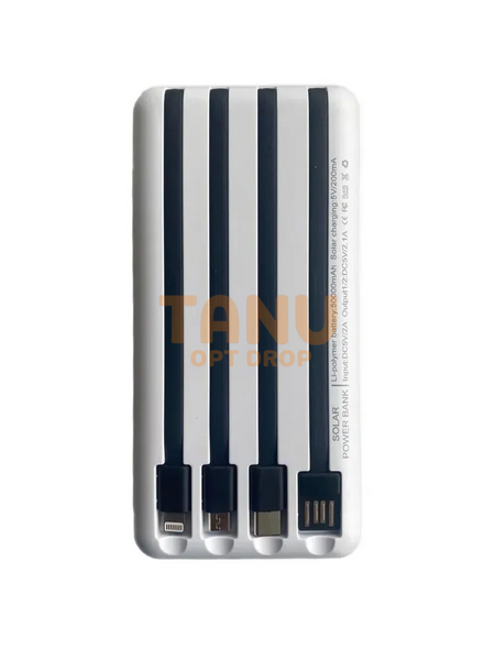 УМБ Power Bank ViaKing з сонячною панеллю 50 000 mAh Білий (H-4) 11k12p011v1 фото