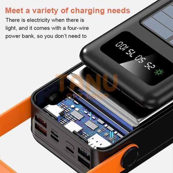 УМБ Power Bank ViaKing 50000 YM-637CK Сонячна панель Чорний (N-3) 11k12p005v1 фото
