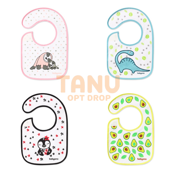 Махровий нагрудник BabyOno 831 Я їм і я росту, 20*30 см, 3м+, кольори в асортименті (SB) 03k17p334 фото