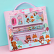 Детский канцелярский школьный набор с футляром Stationery Set Animal World 6 в 1 8002 Розовый (SD) 03k05p264 фото 2