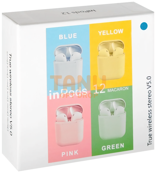 Бездротові bluetooth TWS навушники з мікрофоном HBQ InPods 12 Рожеві 11k01p009v1 фото