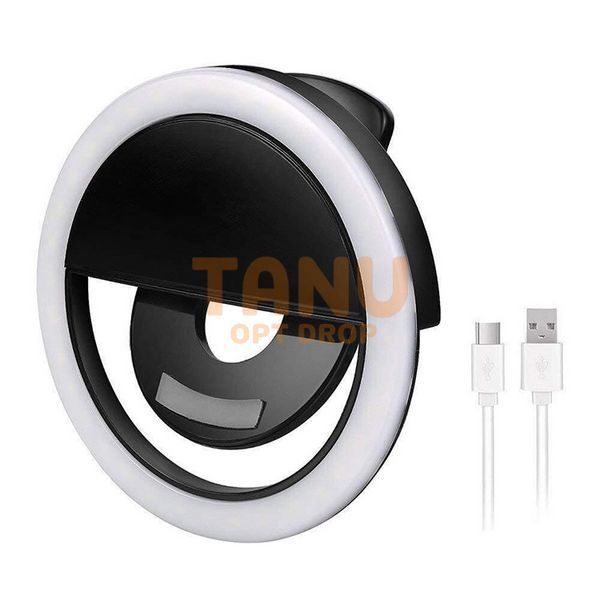 Світлодіодне селф-кільце на телефон Selfie Ring Light Чорний(В) 11k02p013v3 фото