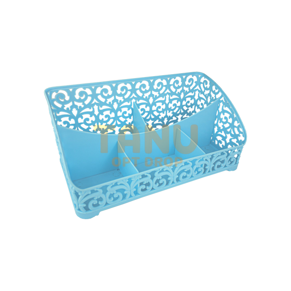Пластиковий органайзер Ажур 043, для косметики, настільний, блакитний (2339) 07k04p086 фото