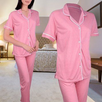 Жіночий комплект для сну 7154 I.pink (04020) 4 комплекти (розміри S-XL) (BOT) 07k01p142 фото