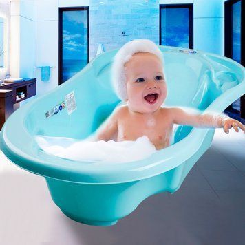 Дитяча ванна для купання з відливом та термометром Tega Baby "Комфорт" 96 см Блакитна ( TG-011-101) (SB) 03k20p002 фото