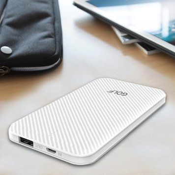 Повер банк 8 000 mAh Golf D-80 Power bank с фонариком белый 11k12p056v1 фото