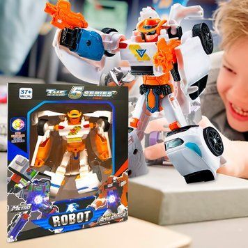 Дитяча іграшка робот-трансформер "Tobot 5 серія" Оранжево-білий 03k10p071 фото