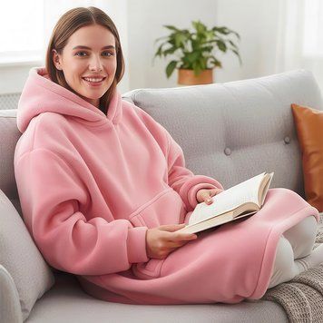 Толстовка-плед з капюшоном Huggle Hoodie Рожевий 01k06p001v4 фото
