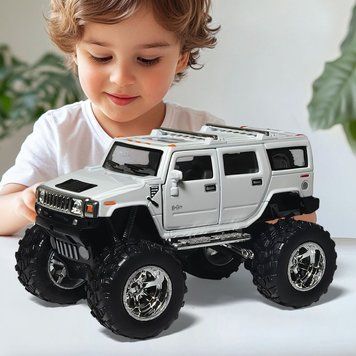Машинка металлическая Hummer Off Road Kinsmart KT5337WB, инерционная, двери открываются, 1:40, 12 см Белый (IGR24) 03k10p377v1 фото