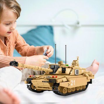 Конструктор для мальчиков KB 184 военный танк, человечки, 904 детали, в коробке 47,5-36-7см (IGR24) 03k03p028 фото