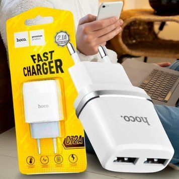 Сетевое зарядное устройство блок питания адаптер HOCO C72A USB Glorious Белый (206) 11k06p395v1 фото
