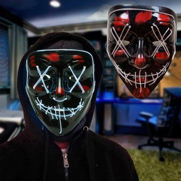 Неонова маска "Судна ніч" Led Mask Білий 01k06p019v3  фото