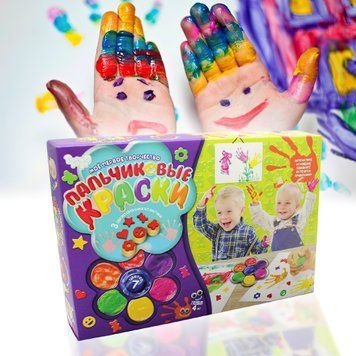 Набір пальчикових фарб для найменших 7 кольорів "Danko Toys" (IGR24) 03k12p037 фото