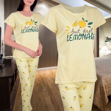 Жіночий комплект для сну 7051 I.yellow (04094) 4 комплекти (розміри S-XL) (BOT) 07k01p143 фото