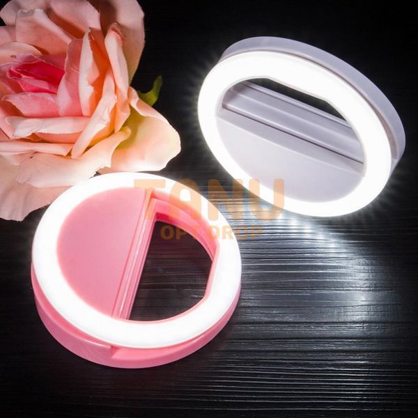 Світлодіодне селф-кільце на телефон на батарейках Selfie Ring Light Рожевий (В) 11k02p013v2 фото